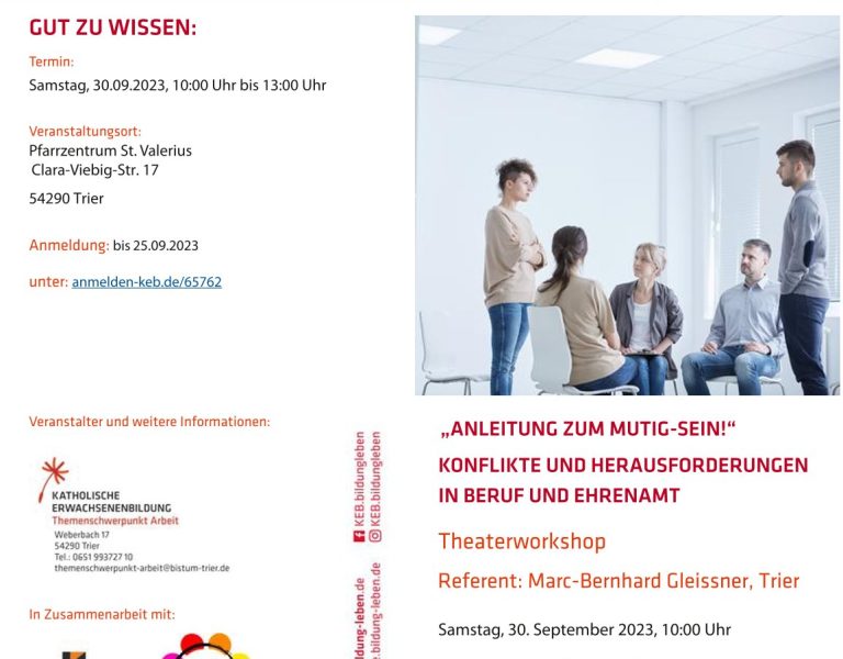 Veranstaltungshinweis der Katholischen Erwachsenenbildung Trier